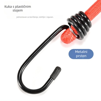 Remen za pakiranje prtljage s kopčom s osam zubi, debeli gumeni kabel, nosivost 30 kg, proizvedeno u Suzhou, Jiangsu, privatna etiketa dostupna