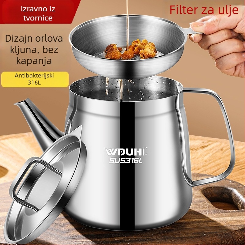 Lonac za ulje s filtrom i košarom za prženje, nehrđajući čelik, kuhinja, Wudu hui, podrijetlo: Chaozhou