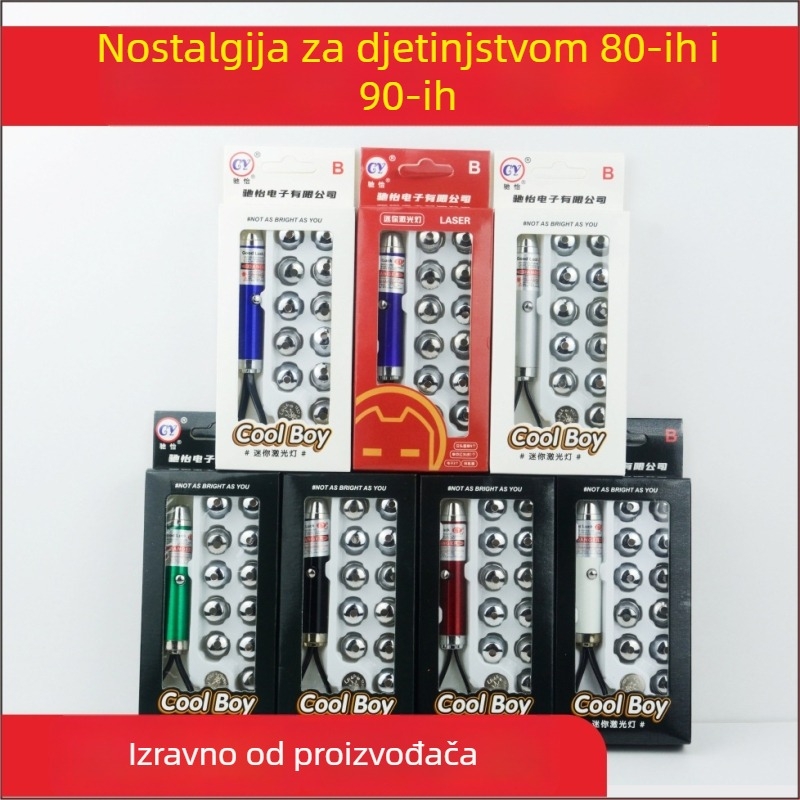 Yirui Nostalgijski dječji laserski projektor iz 80-ih — više obrazaca projekcije, infracrveni laserski pokazivač, zabava za mačke