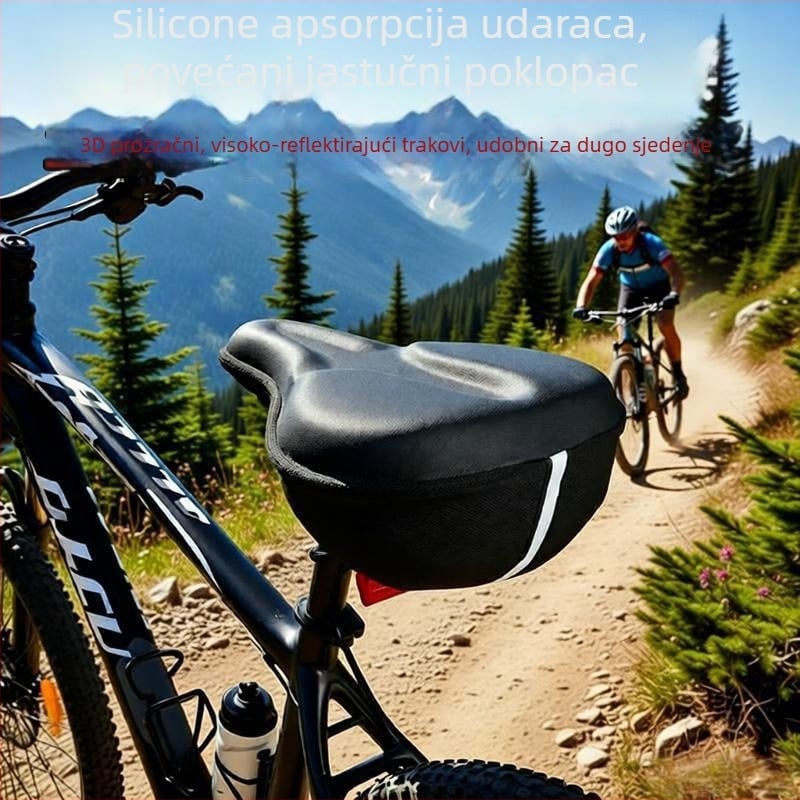 KVDI Navlaka za sjedalo bicikla – Lycra tkanina, silikon gel, visokoelastična pjena; prozračna, potpuno pokrivena, kompatibilna s planinskim biciklima