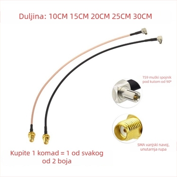 Kabel za antenu TS9 na SMA ženski za Huawei ruter, RF kabel, RG316 visokotemperaturni vodnik, RoHS