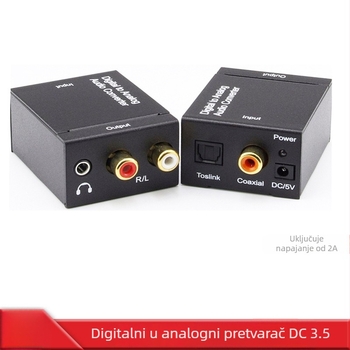 Digitalno-analogne pretvarač za audio/videa s 3,5 mm sučeljem i optičkim ulazom — Model 078, prekidač/distributer, 1920x1080, upravljanje napajanjem