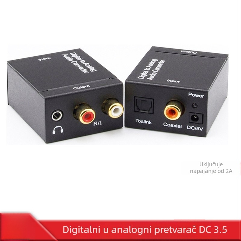 Digitalno-analogne pretvarač za audio/videa s 3,5 mm sučeljem i optičkim ulazom — Model 078, prekidač/distributer, 1920x1080, upravljanje napajanjem