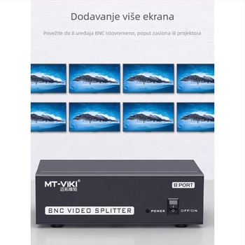 LQT-108BC BNC video distributor, 1 ulaz, 8 izlaza, HD analognog nadgledanje