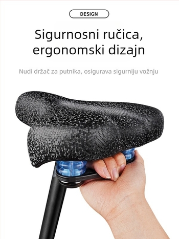 Sjedalo za bicikl s apsorpcijom udara, TUJIYD T47515, PU materijal, za planinski bicikl