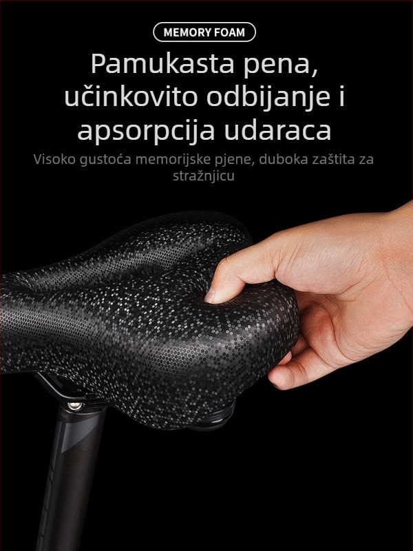 Sjedalo za bicikl s apsorpcijom udara, TUJIYD T47515, PU materijal, za planinski bicikl