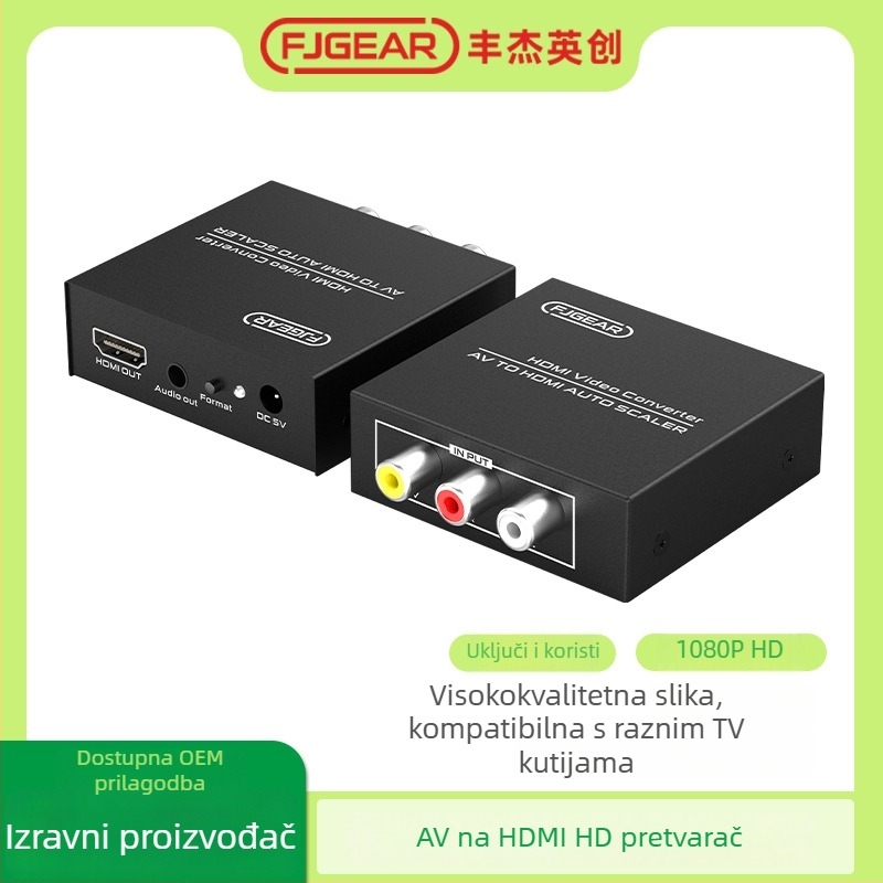 AV na HDMI HD video pretvarač – FJGEAR FJ-AH1308, 1280x720, videokonferencija, Windows kompatibilan