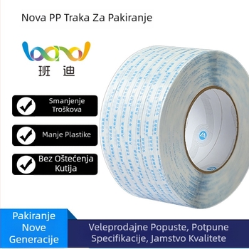 Strojna traka za pakiranje, visoke čvrstoće; napetost 95 kg, težina 7,5 kg, za pakiranje kartona