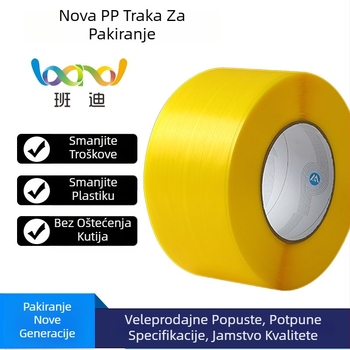 Strojna traka za pakiranje, visoke čvrstoće; napetost 95 kg, težina 7,5 kg, za pakiranje kartona