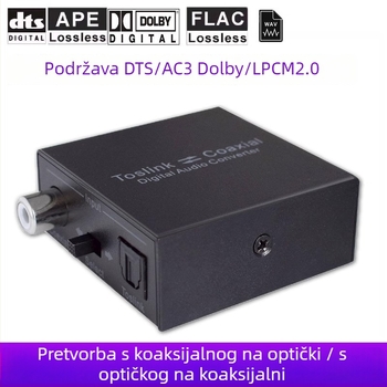 Oxygen GV-A001 koaksijalno–optički audio pretvarač — SPDIF digitalni AC3/Dolby/DTS podrška, kompatibilan sa svim sustavima, 1 godina jamstva