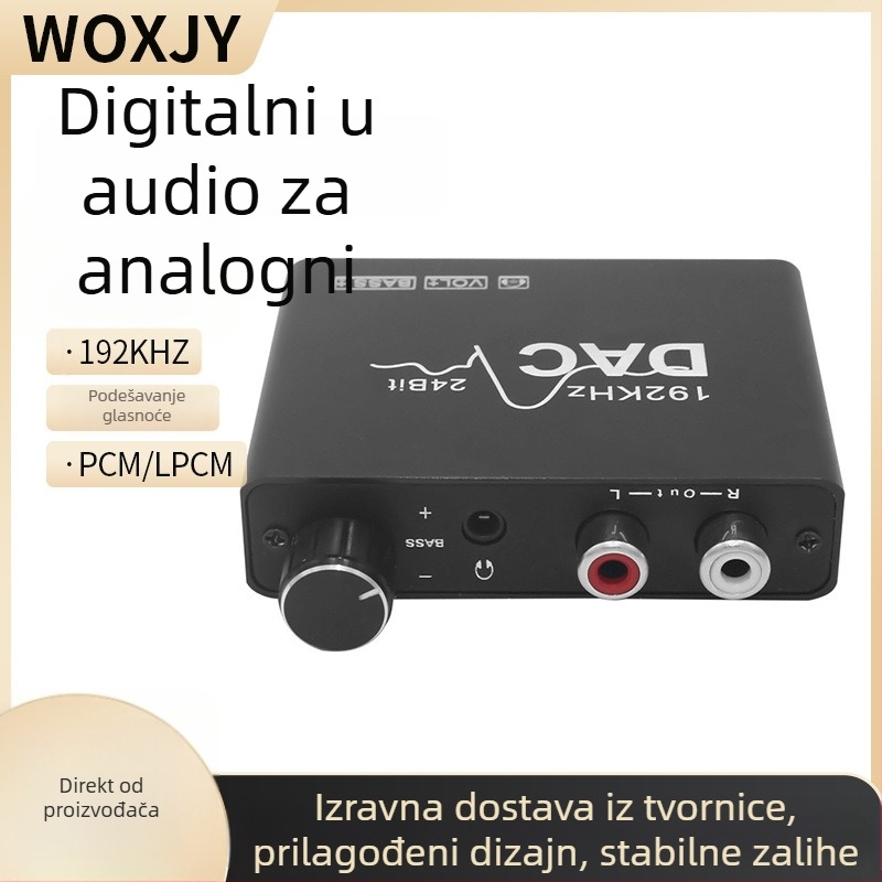 Audio DAC pretvarač s digitalnim subwoofer načinom, ažurirana verzija 2024, upravljanje napajanjem, bez daljinskog buđenja