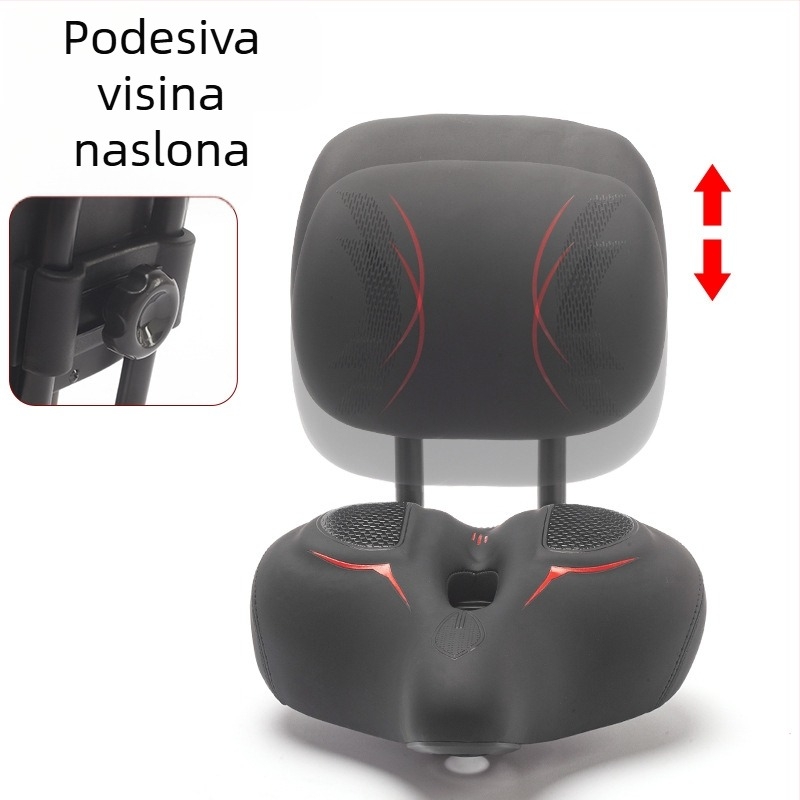 Električni tricikl sjedalo s naslonom — visokoelastična debela pjena, patentirani dizajn, prilagodljivi A/B modeli, materijali: PU pjena i karbonska čelična konstrukcija