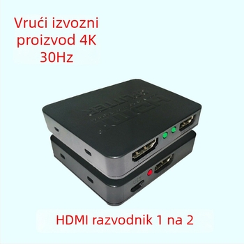 HDMI 1x2 splitter i prekidač za 1080p prikaz, ulaz 1, izlaz 2