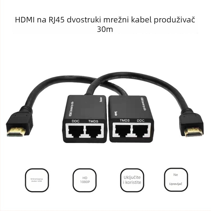 HDMI extender preko RJ45 do 30 m, 1080p, model Double R45-30m