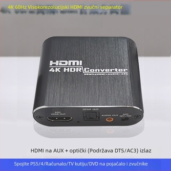 HDMI audio splitter NK-330M, 4K60Hz, ARC podrška, optički i AUX izlazi
