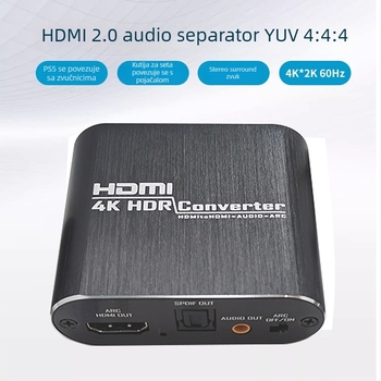 HDMI audio splitter NK-330M, 4K60Hz, ARC podrška, optički i AUX izlazi