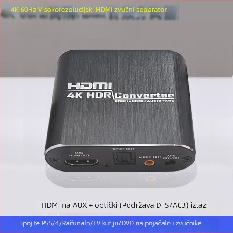 HDMI audio splitter NK-330M, 4K60Hz, ARC podrška, optički i AUX izlazi