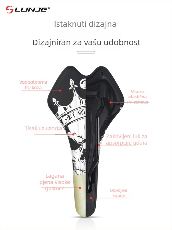 Sjedalo za bicikl Lunje ZD01 PU koža, za obične bicikle