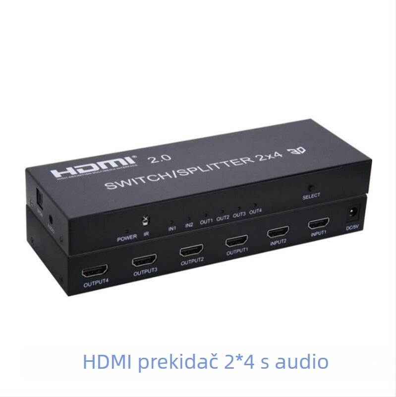 HDMI matriks preklopnik 2x4, 4K x 2K, podrška 3D, HDMI 2.0