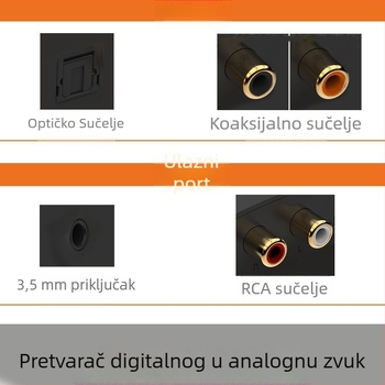 Analogno-digitalni audio pretvarač, ulaz 3.5 mm i 2RCA, izlaz optički/koaksijalni SPDIF, LPCM, model OZV1A-1, brend ORIGHT, OEM dostupan