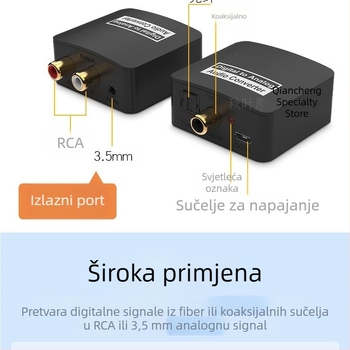 Analogno-digitalni audio pretvarač, ulaz 3.5 mm i 2RCA, izlaz optički/koaksijalni SPDIF, LPCM, model OZV1A-1, brend ORIGHT, OEM dostupan