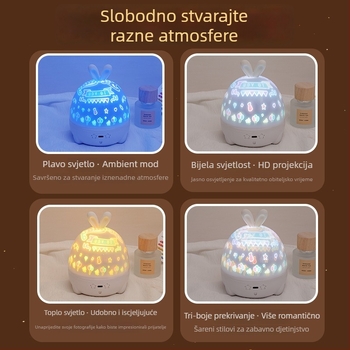 Projektor zvjezdajanog neba sa glazbenom kutijom — dječja noćna lampica, napajanje USB ili baterije, zvučna funkcija, bez pametne kontrole