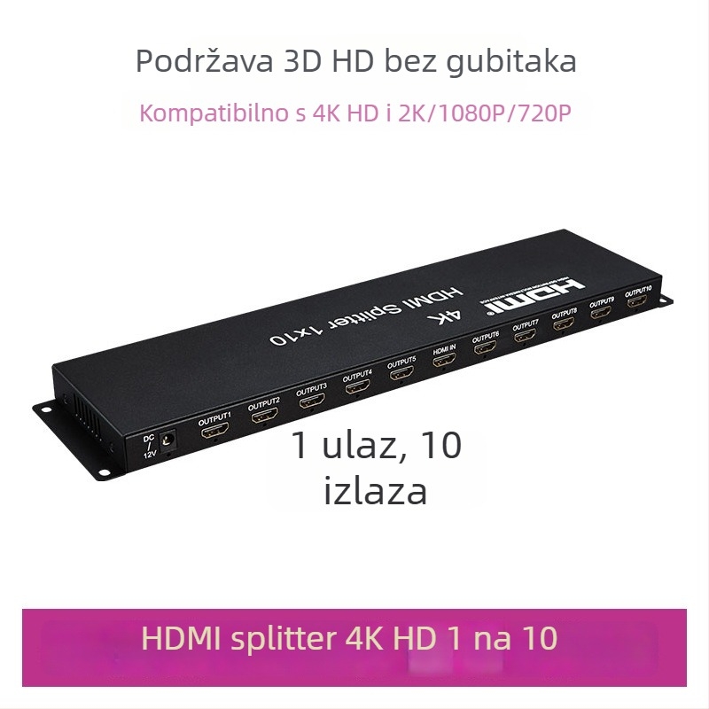 HDMI splitter 1x16, širina pojasa 300MHz, HDMI ulaz/izlaz, napajanje 12V, prijenos do 10 m