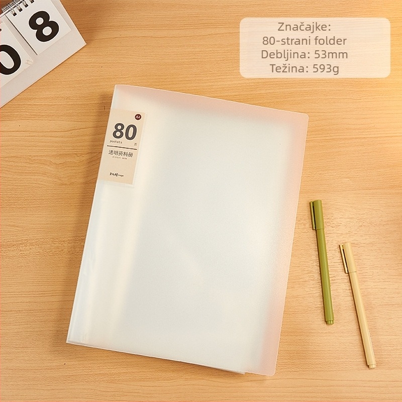 Debeli prozirni A4 mapa za učenje, plastika, Changzhou Avange, serija brošura, 100 stranica, unutarnje stranice 10 Silk