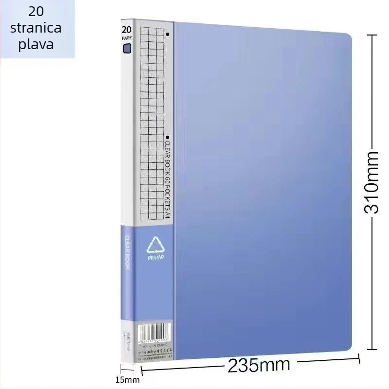 A4 debela mapa podataka s 100 stranica, prozirne umetke, višeslojni organizator datoteka, plastika