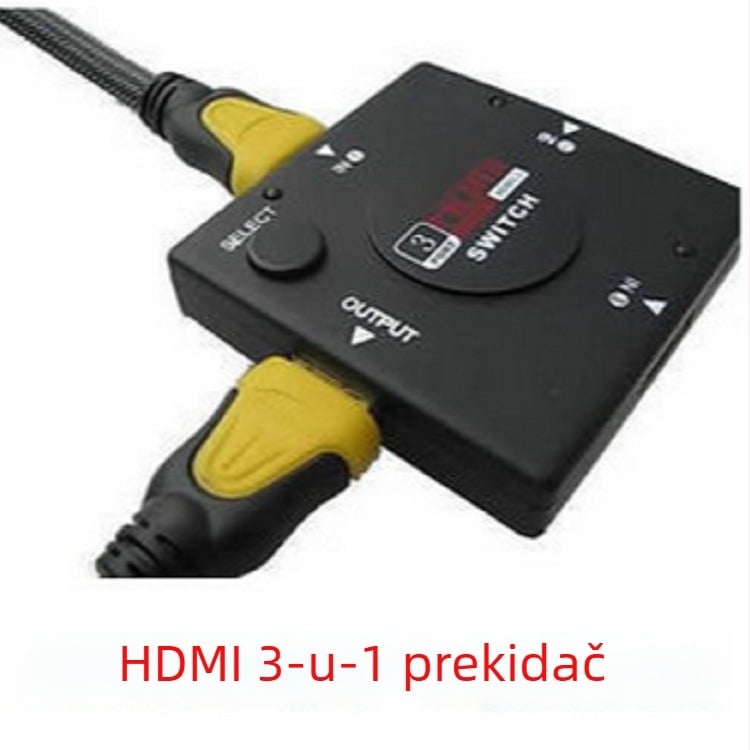 HDMI prekidač 3×1, 1080p, HDMI distribucija, podrška upravljanju napajanjem, za sigurnosni nadzor