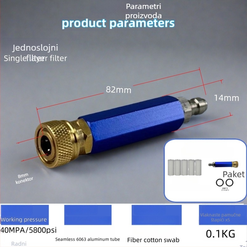 Filter za odvajanje ulja od vode s dvostrukim odjeljivanjem za visokotlačnu pumpu za nadimanje, aluminijsko tijelo, ARKEN