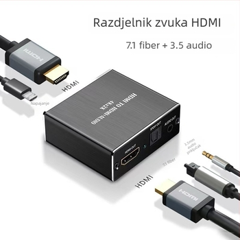 HDMI audio splitter, 4K×2K pri 30 Hz, HDMI na HDMI + 3,5 mm izlaz, model YH-HY20