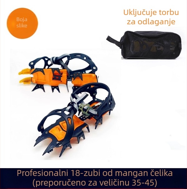 Kramponi za cipele – 18 zuba, mangan čelik, profesionalne klase za planinarenje