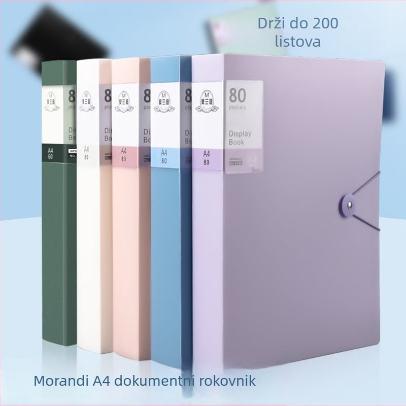 Prozirni plastični registrator s kopčom, 60 stranica, tiskano logo, mogućnost prilagodbe