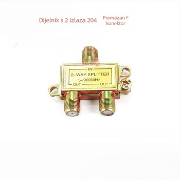 Kablovski TV splitter, 1 ulaz, 3 izlaza, širina pojasa 5–900 MHz, 3-smjerni dizajn