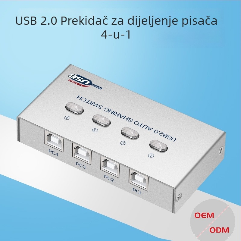 ABB-US201 USB port dijeljeni preklopnik: automatsko/ručno prebacivanje, USB 2.0, za tipkovnicu, miš i USB disk