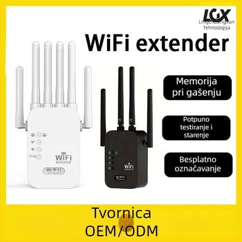 WiFi pojačivač signala LCX-012 – 802.11ac, domet 20 m, Gigabit brzine, kućni bežični usmjerivač