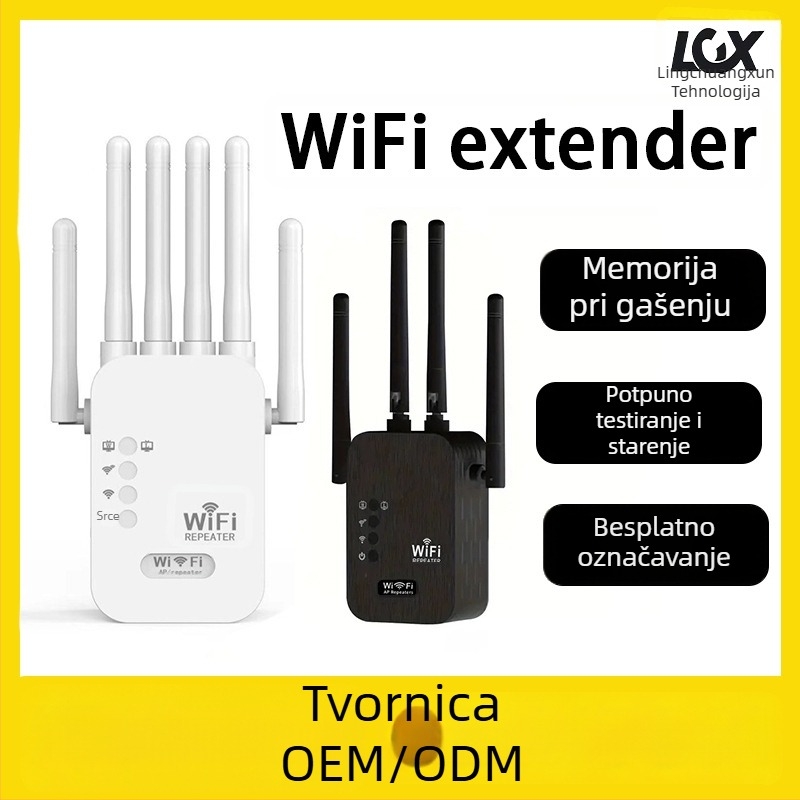 WiFi pojačivač signala LCX-012 – 802.11ac, domet 20 m, Gigabit brzine, kućni bežični usmjerivač