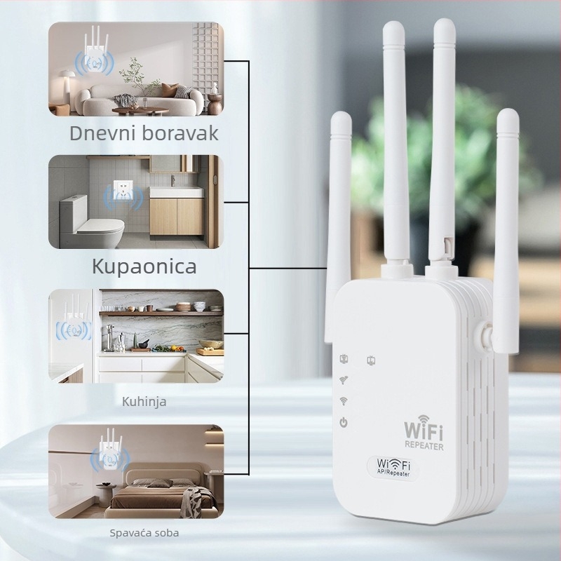 WiFi pojačivač signala LCX-012 – 802.11ac, domet 20 m, Gigabit brzine, kućni bežični usmjerivač