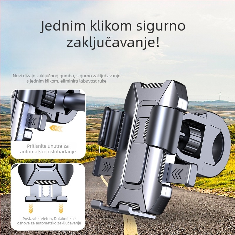 Držač za telefon za električna vozila, motocikle i planinska bicikla | Legura + plastika | Model 108 | Auto nosač za telefon | Podrška prilagodbi