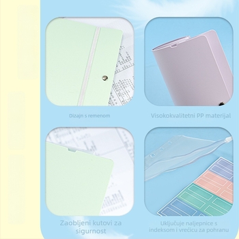 Organizator za trudnoće A5 s preklopnim A4 folderom - plastika, 100 stranica, tisak logotipa, prilagodljivo