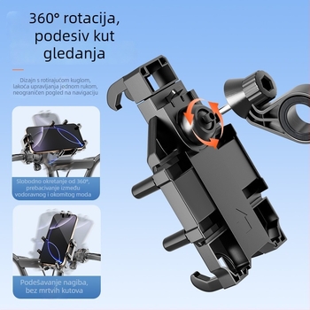 Univerzalni držač za telefon za električni bicikl, zaštita od vibracija, montaža push-pull, plastika, mogućnost prilagođavanja