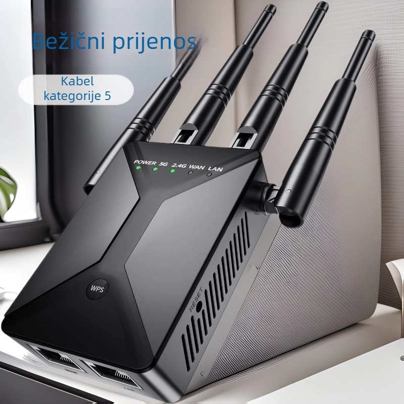 Gigabitni dvostruki WiFi posrednik za kućnu upotrebu, kroz zid, visokoučinkoviti pojačivač signala, 802.11ac, 110–240V, doseg do 100 m