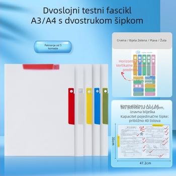 A3 dokument klip, plastika, jednoklip dizajn, stisak 1