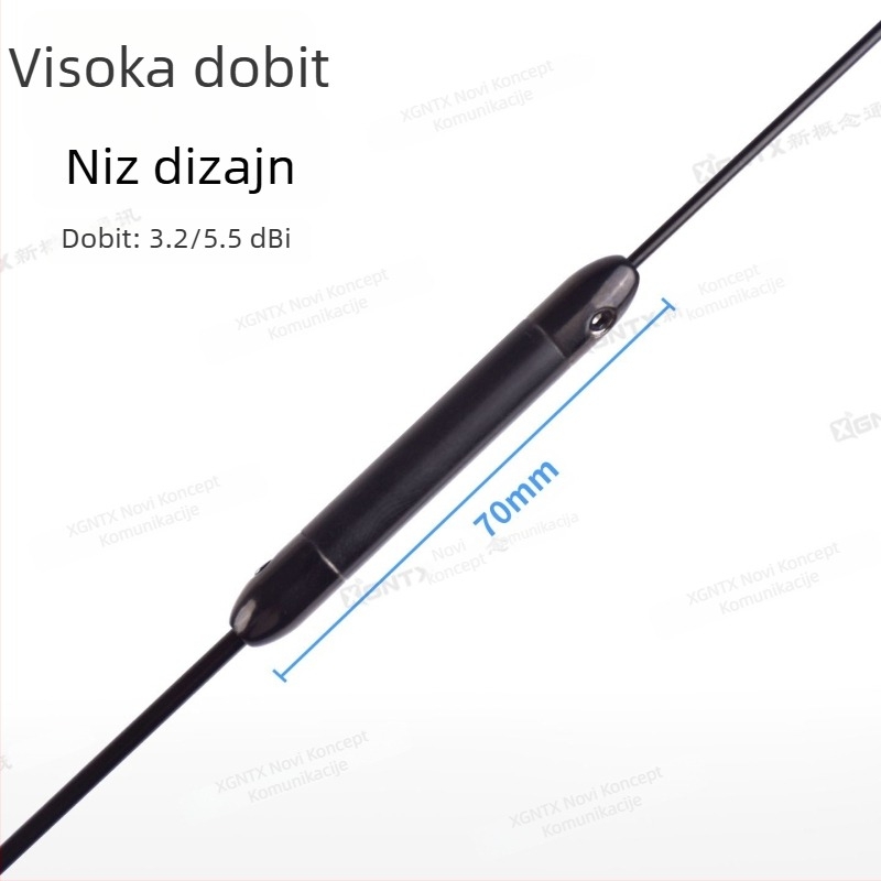 Automobilska antena s dvostrukim segmentom SM-510B - visok dobitak 3.2/5.2 dBi - 50W