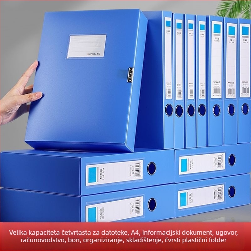 Sklopiva kutija za dokumente A4, PVC materijal, s ispisanim logotipom