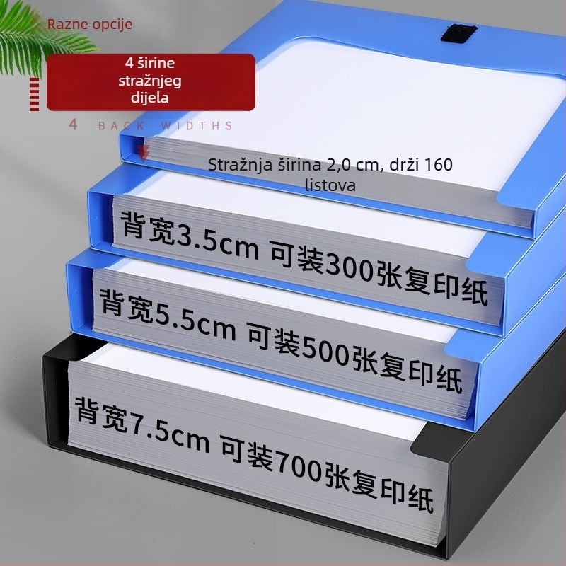 Sklopiva kutija za dokumente A4, PVC materijal, s ispisanim logotipom