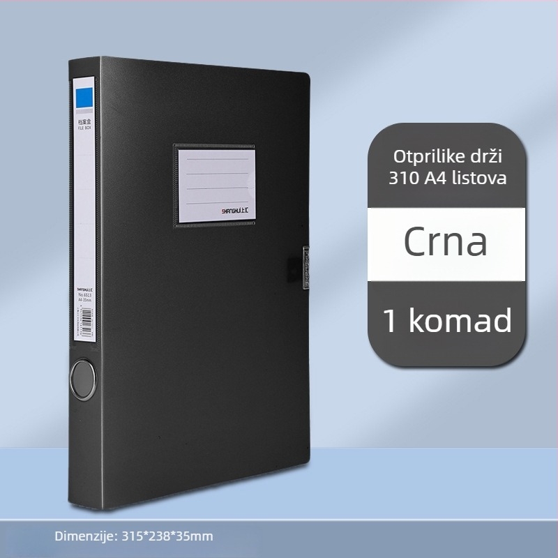 Sklopiva kutija za dokumente A4, PVC materijal, s ispisanim logotipom