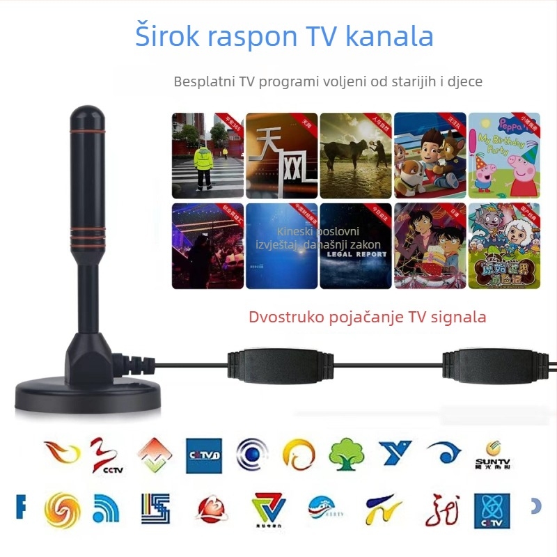 Antena s usisnom čašicom za vozilo, prijemnik digitalne televizije DTMB/DVB-T2, unutarnja i vanjska uporaba