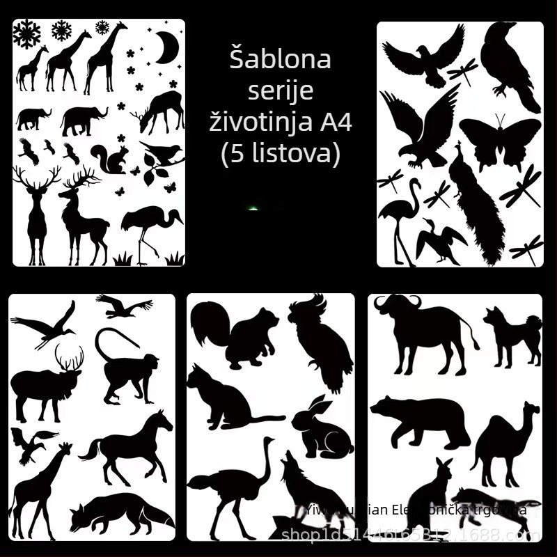 DIY A4 Djeci Šablona Plakata s Otvorenjem za Zidnu Umjetnost — Životinje i Biljke (Plastika; Marka: Druga; IP: Ne; Uvoz: Ne)